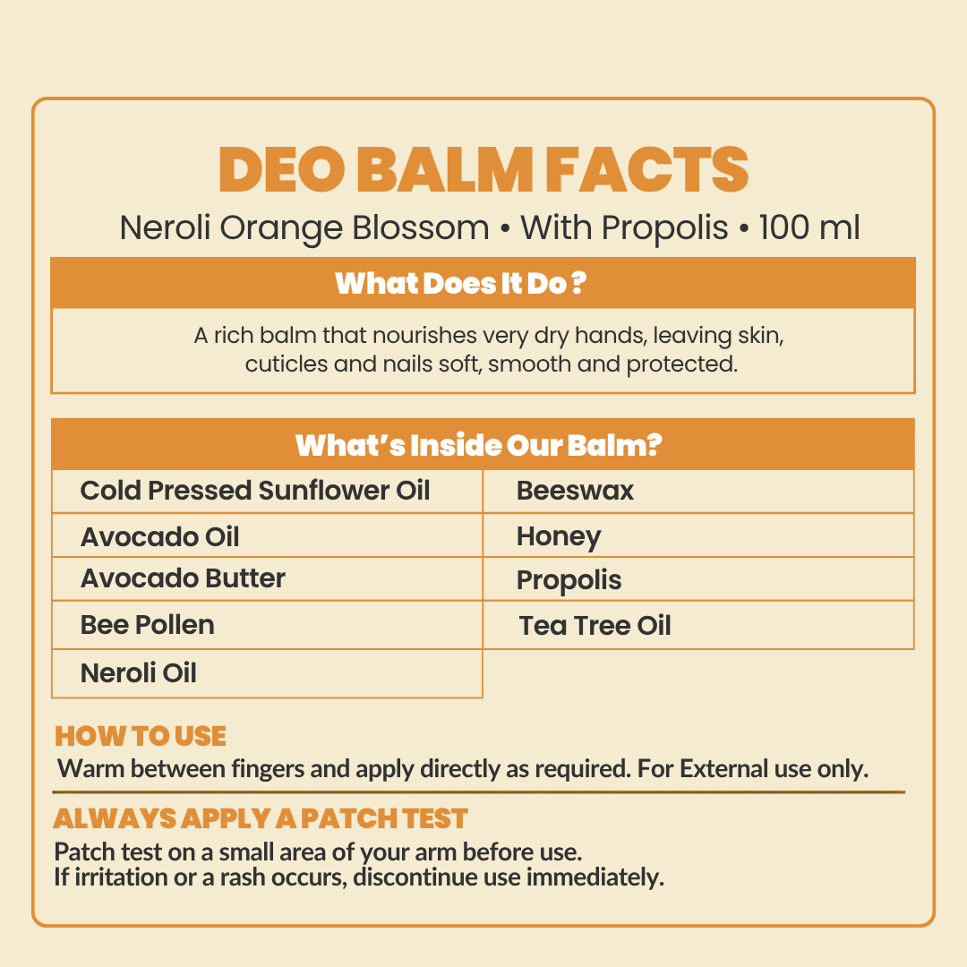 100% Natural Deodorant Balm Neroli Blossom 100ml
