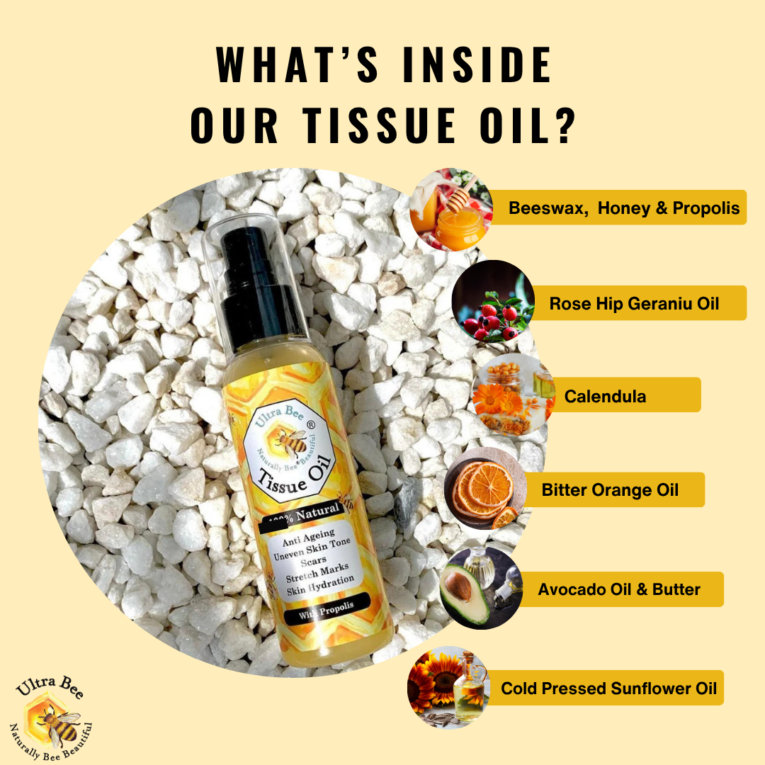 100% Natural Body Moisturiser - Tissue Oil - Rosehip, Rose Geranium, Neroli 100ml