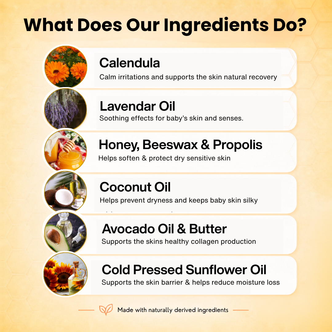 100% Natural Gentle BaBee Oil Honey Coconut, Calendula & Lavender 100ml