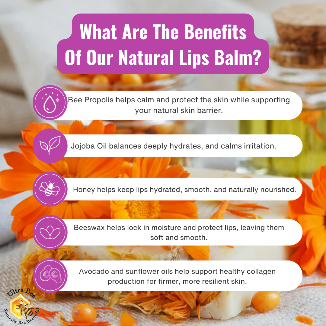 100% Natural Lip Balm Honey, Propolis 4.3g