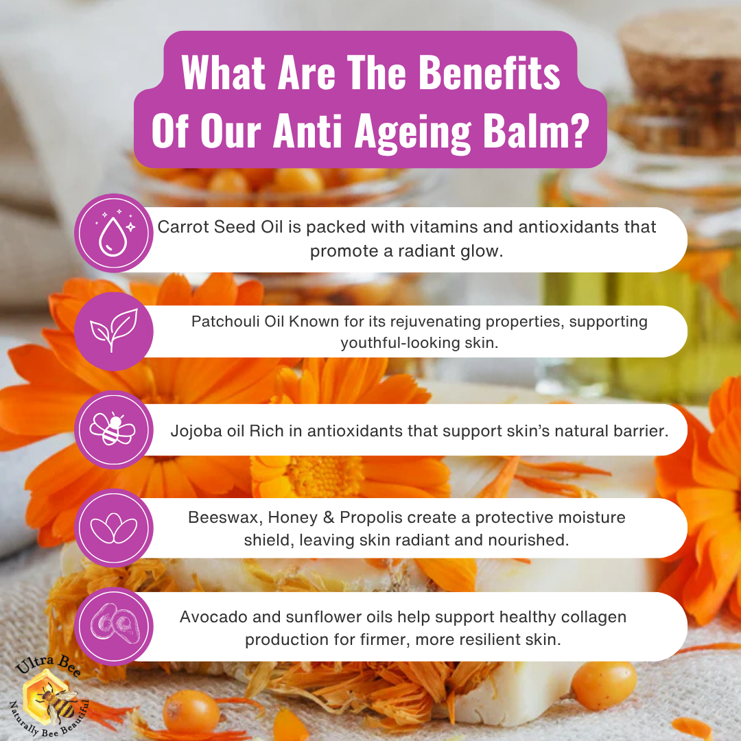 100% Natural Anti Ageing Moisturiser Honey, Patchouli, Carrot Seed 100ml (Morning)