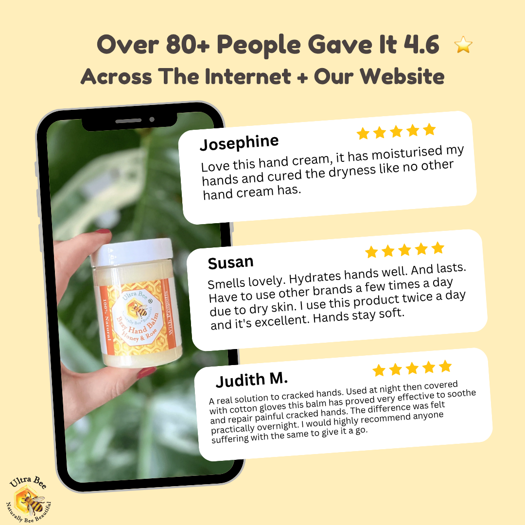 100% Natural Bzzy Hand Balm Honey & Rose 100ml