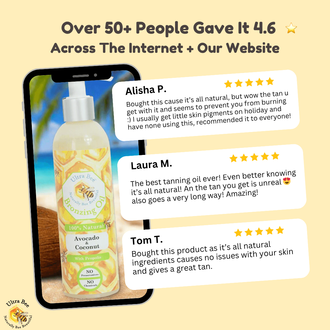 100% Natural BRONZING Tanning Oil - Avocado & Virgin Coconut oil 250ml