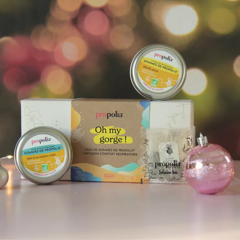Gift Box Soft Propolis Pastilles and Breathe easy Herbal Tea
