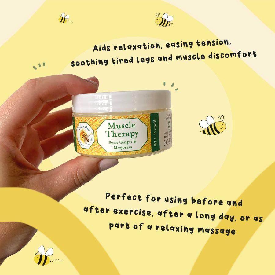 100% Natural Warming Muscle Massage Balm 100ml - Ultra Bee Health UK