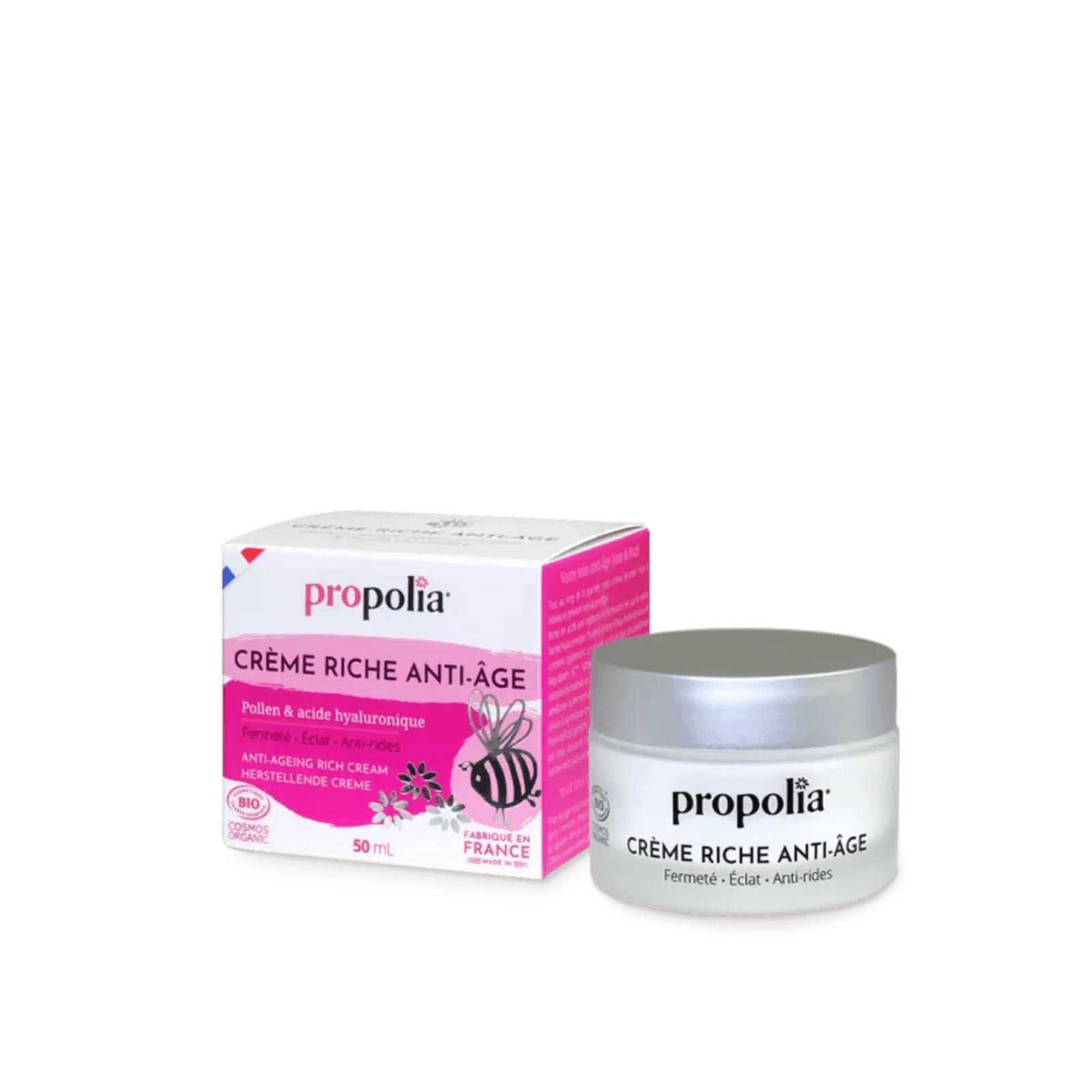 Organic Rich Anti Ageing Moisturiser- Bee Pollen - Hyaluronique acid 50ml - Ultra Bee Health UK