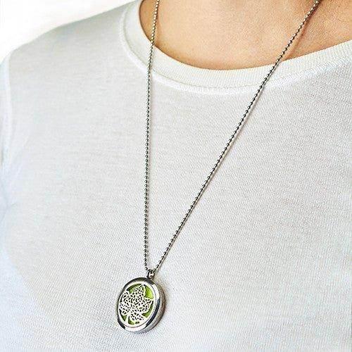 Aromatherapy Silver Pendant 30mm - Ultra Bee Health UK