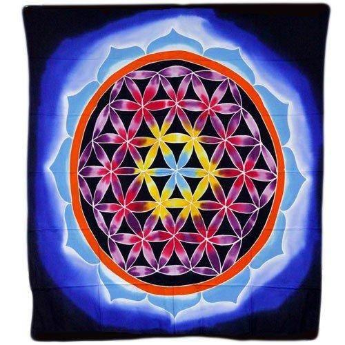 Cotton Flower of Life and Love Wall Art / Table Throw - Ultra Bee Health UK