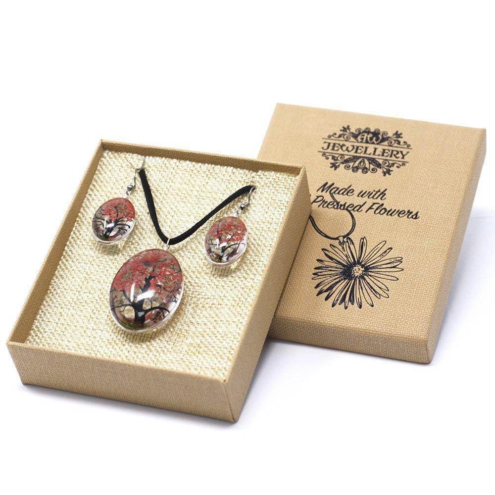 Pressed Real Flowers Jewelry - Coral - Ultra Bee Health UK