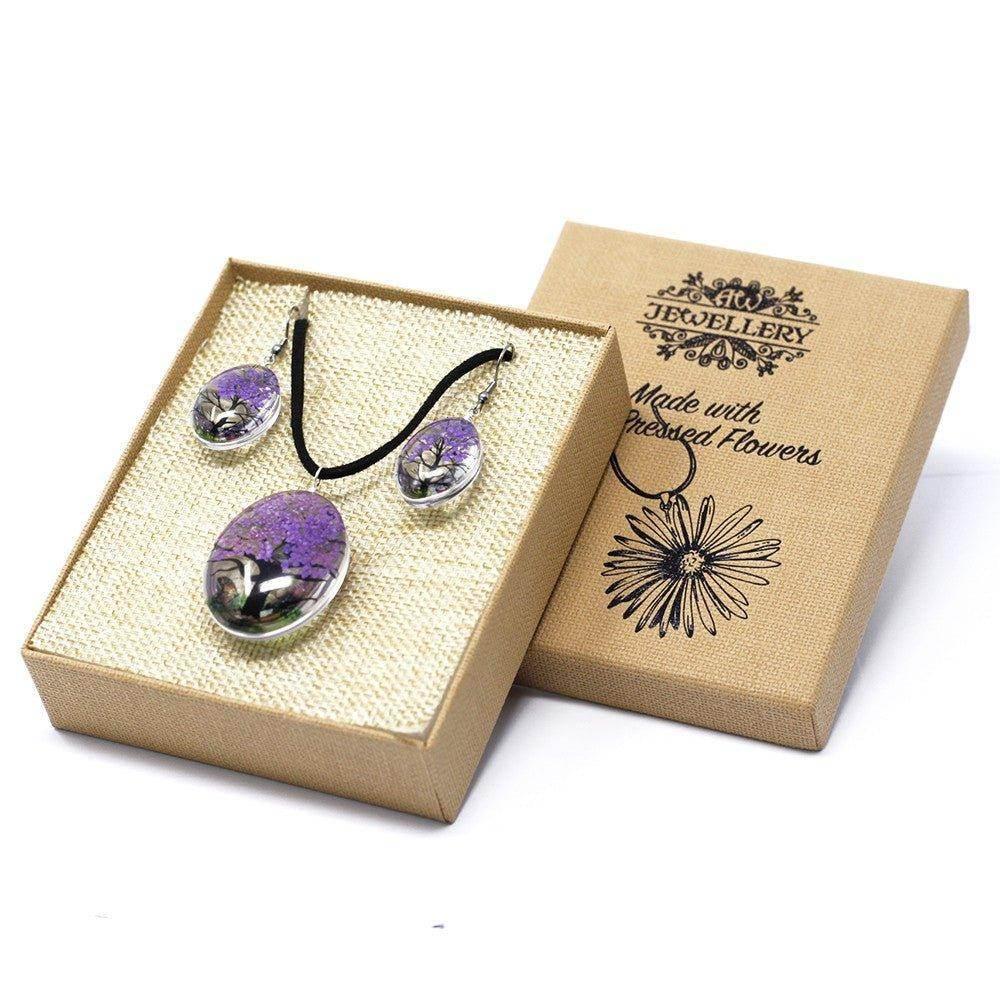 Pressed Real Flowers Jewelry - Lavender - Ultra Bee Health UK