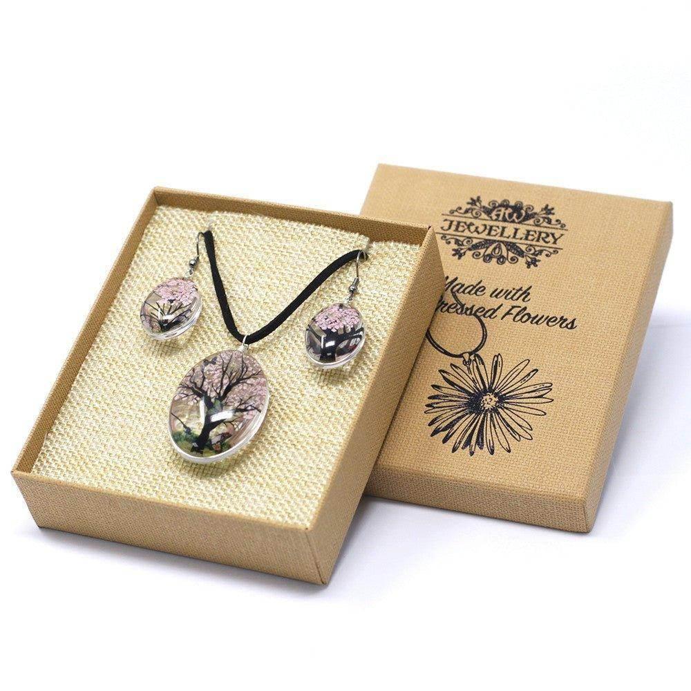 Pressed Real Flowers Jewelry - Pink - Ultra Bee Health UK