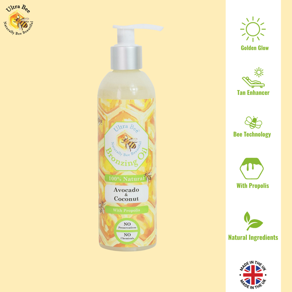 100% Natural  BRONZING Tanning Oil - Avocado & Virgin Coconut oil 200 ml