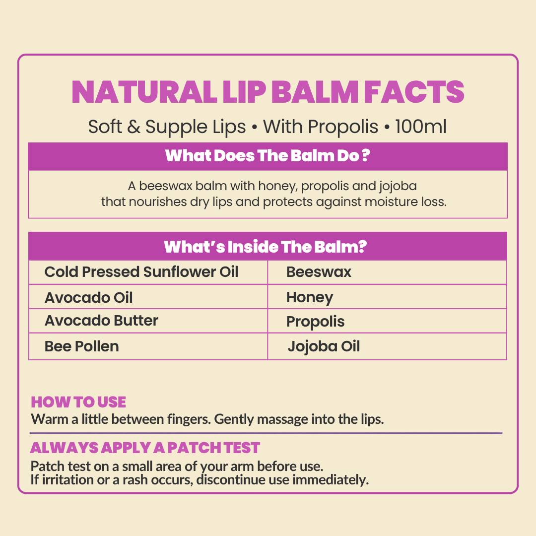 100% Natural Lip Balm Honey, Propolis 4.3g