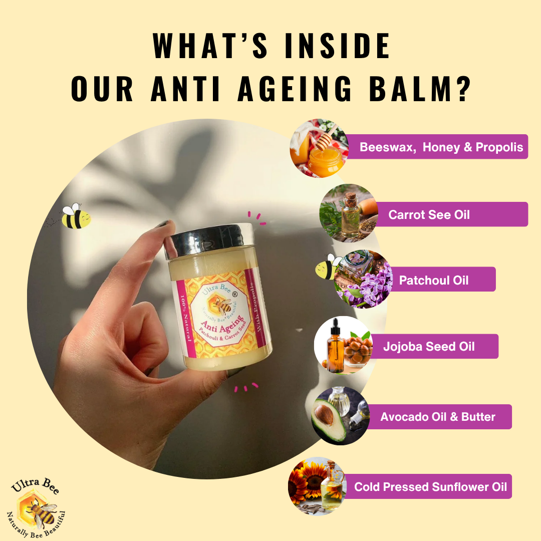 100% Natural Anti Ageing Moisturiser Honey, Patchouli, Carrot Seed 100ml (Morning)