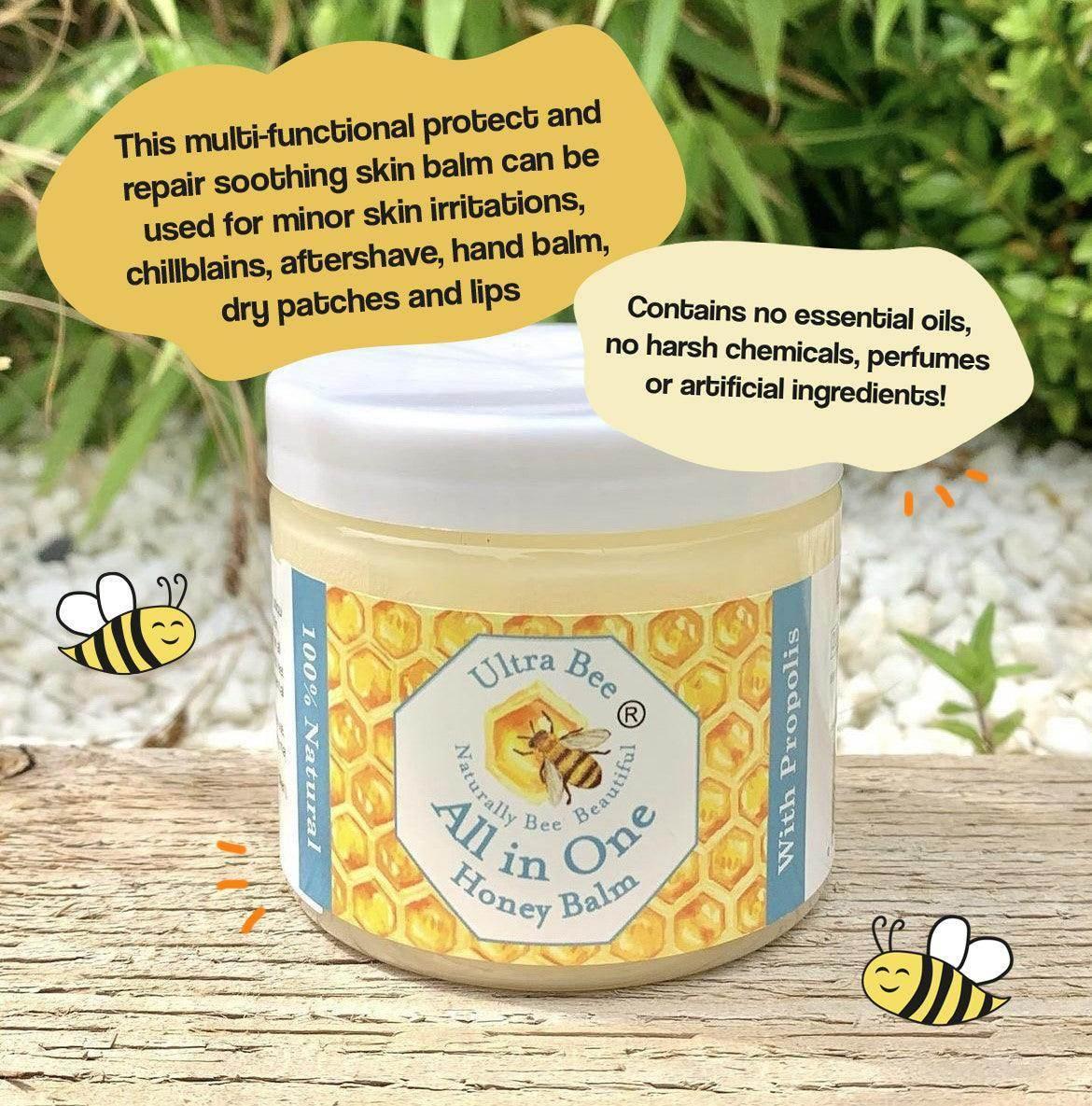 100% Natural All in One Honey Balm Multi functional Moisturiser - Ultra Bee Health UK 