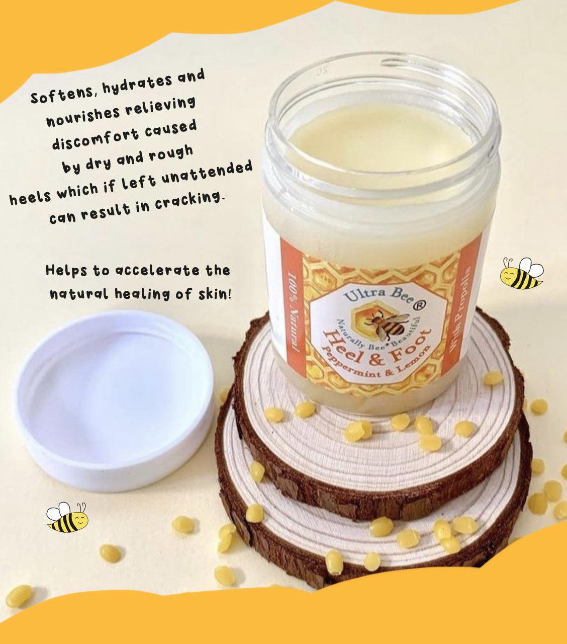 100% Natural Heel & Foot Balm Honey & Peppermint 100ml