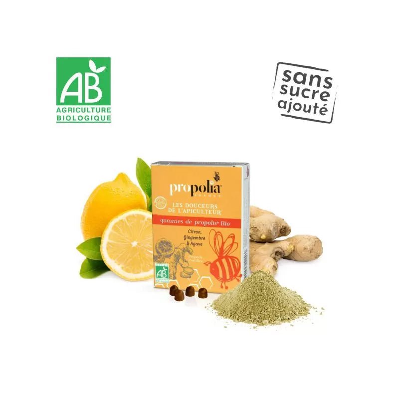Organic Propolis Pastilles - Lemon and Ginger No Added Sugar (50) - Ultrabee